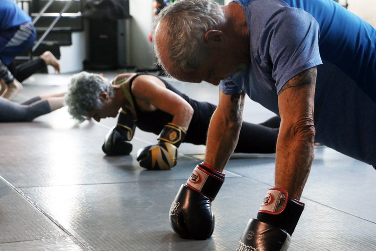 Krav Maga self-defense workout for senior citizens.