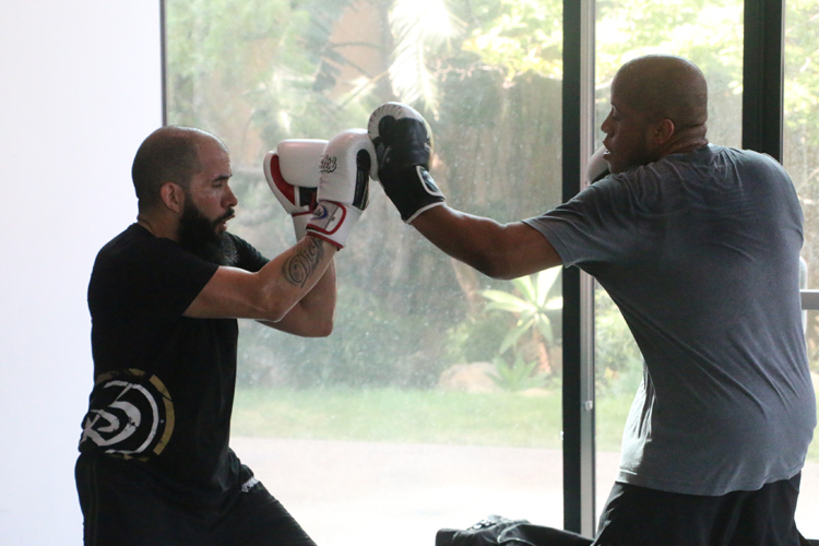 Fight training in upper Krav Maga level self-defense classes.