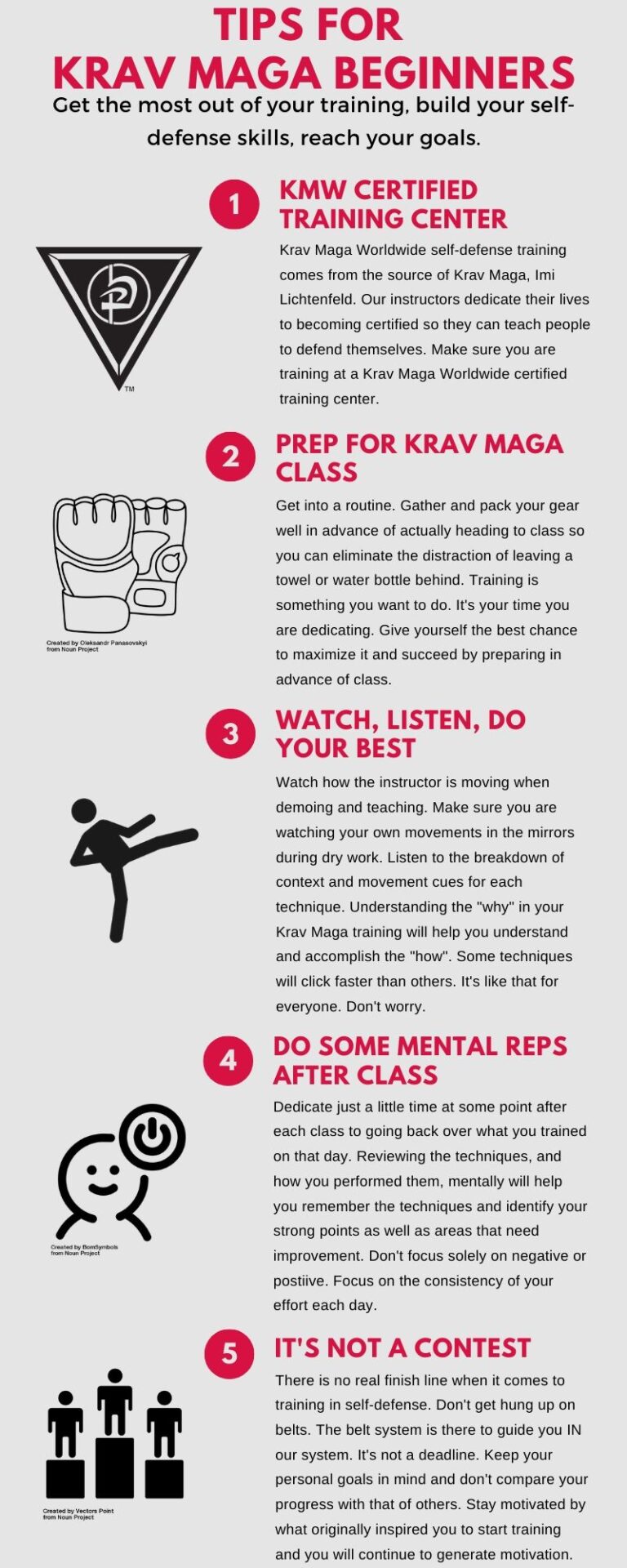 The best way for beginners to be successful at Krav Maga.