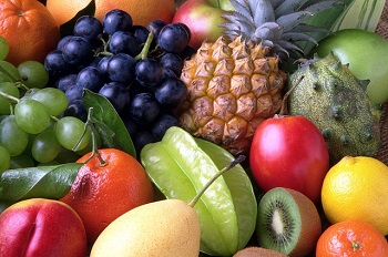 Assorted fruits for energy during a workout.